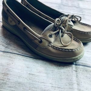 Sperry Tan Slip On Boat Shoe 7.5 womens
